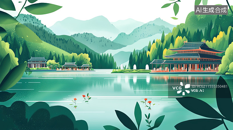 【AI数字艺术】二十四节气系列插画之清明节气人们在墓碑前扫墓图片素材