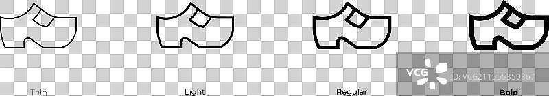 木栓图标，细体、轻体、常规体和粗体风格图片素材