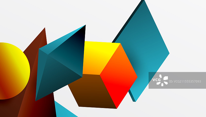 展示等距立方体的抽象设计图片素材