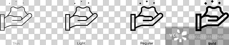 粘土工艺图标，细体、常规体和粗体图片素材