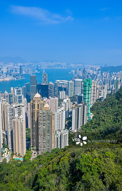 香港特别行政区太平山顶凌霄阁香港全景图片素材