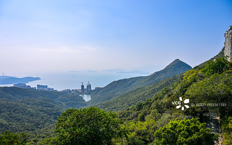 香港特别行政区太平山顶凌霄阁香港全景图片素材