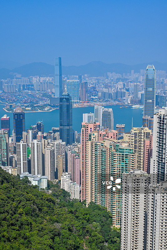 香港特别行政区太平山顶凌霄阁香港全景图片素材
