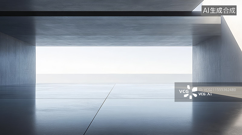 【AI数字艺术】干净空旷室内展厅图片素材