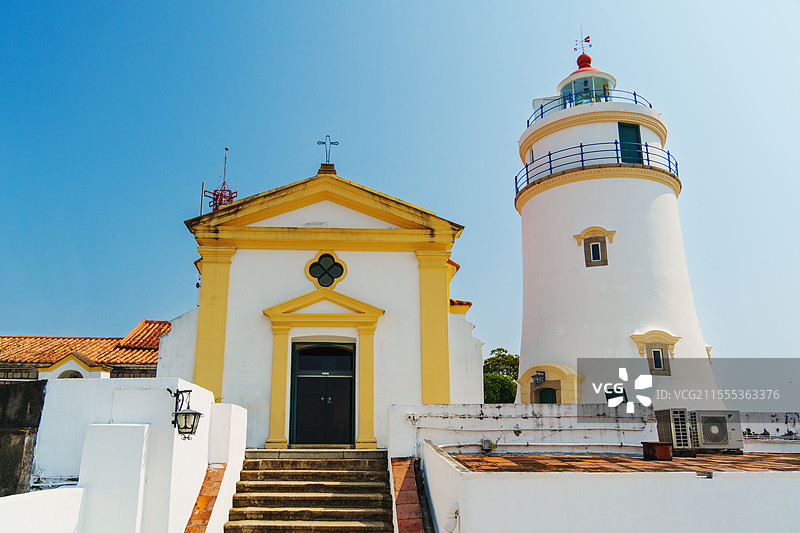 澳门东望洋山山顶上的灯塔图片素材
