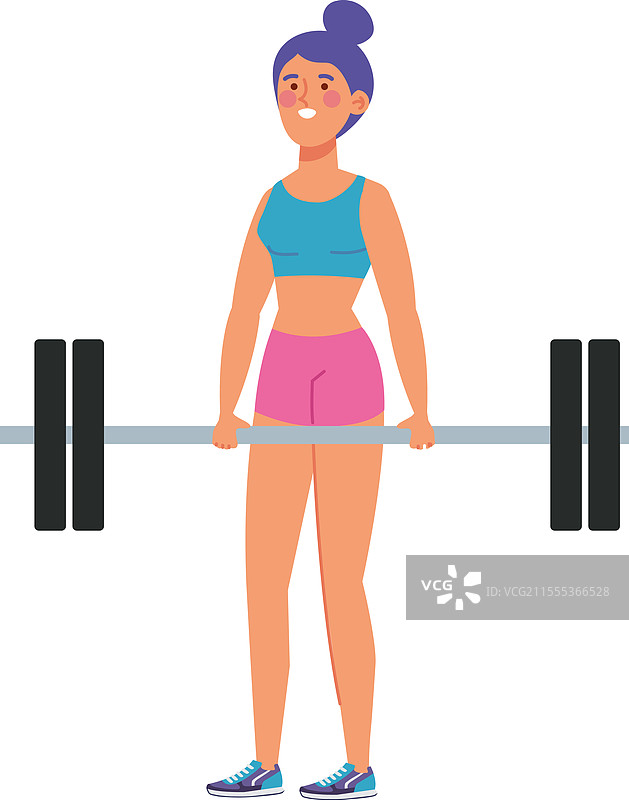 女性进行杠铃深蹲图片素材
