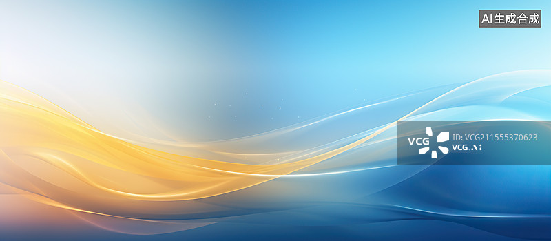 【AI数字艺术】蓝黄色渐变曲线科技背景图片素材