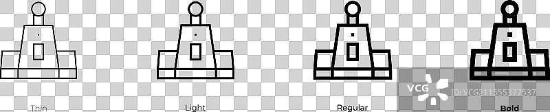 世界中部城市图标细线常规图片素材