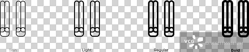 肉桂图标，细体、常规体和粗体风格图片素材