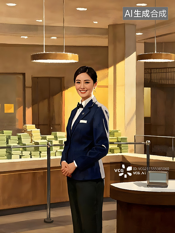 【AI数字艺术】水彩职业大堂经理图片素材