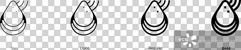 细长的轻型、常规和粗体风格的chorito图标图片素材