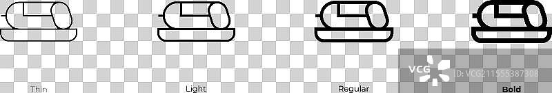 香肠图标，细体、常规体和粗体风格图片素材