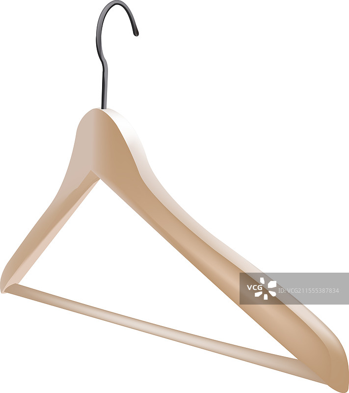 带金属钩设计的木质衣架图片素材