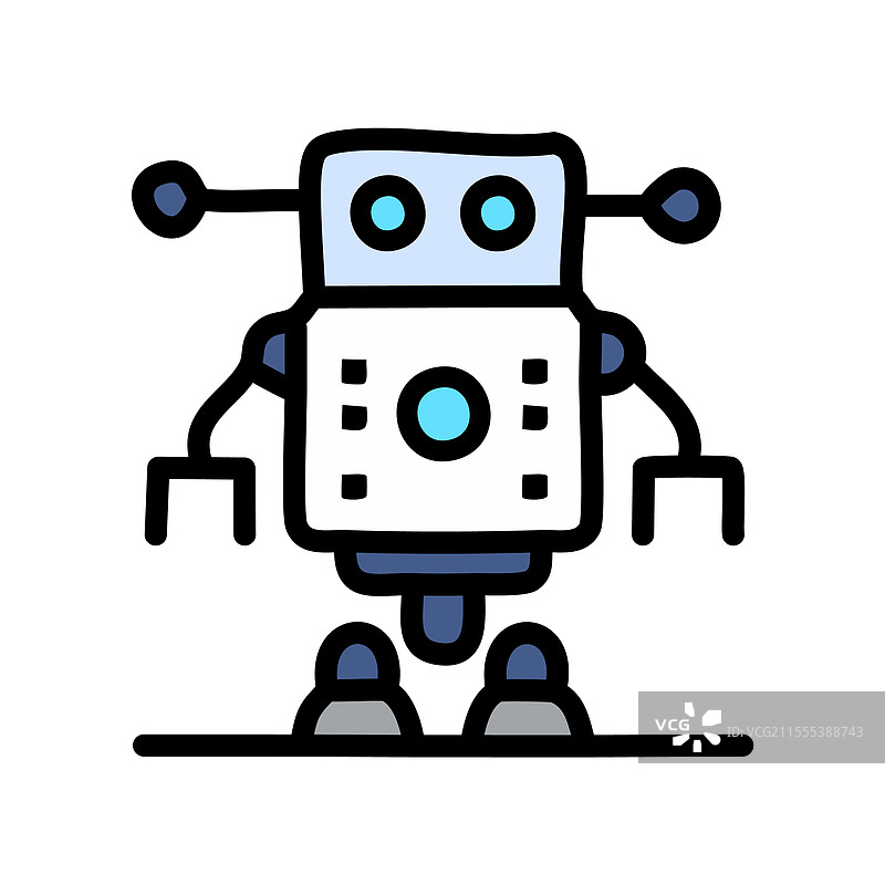 与机器人相关的填充设计，可编辑的图片素材