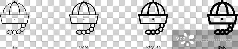 中国帽子图标，细体、常规体和粗体图片素材