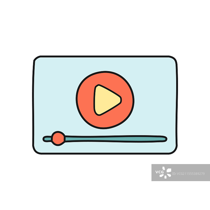 高质量单一平面视频播放器图标图片素材