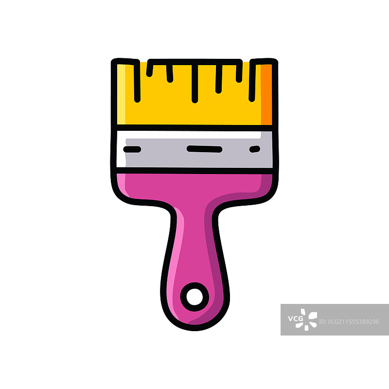 平面风格的画笔图标，背景为白色图片素材