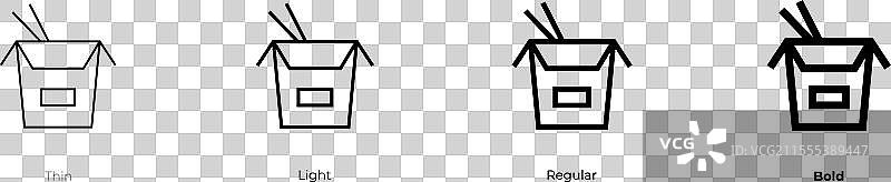 中国食品图标，细体、常规体和粗体图片素材