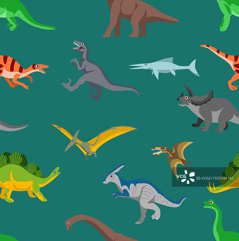 恐龙无缝图案背景图片素材