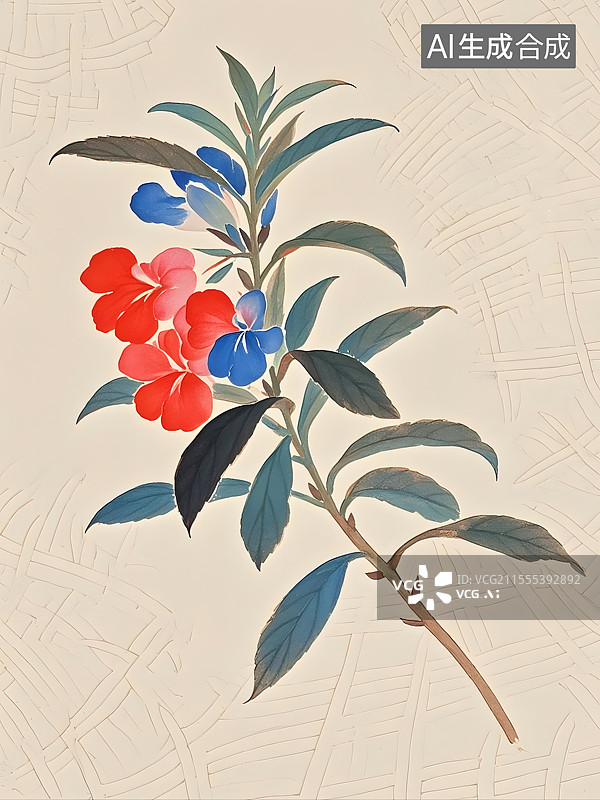 【AI数字艺术】水彩凤仙花图片素材