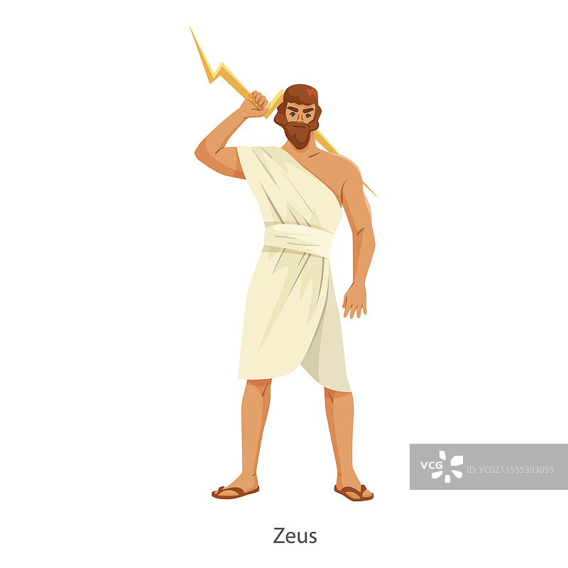 宙斯手持闪电杖，呈现希腊风格图片素材