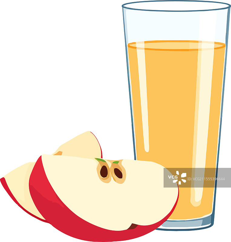 一杯苹果汁配新鲜苹果片图片素材