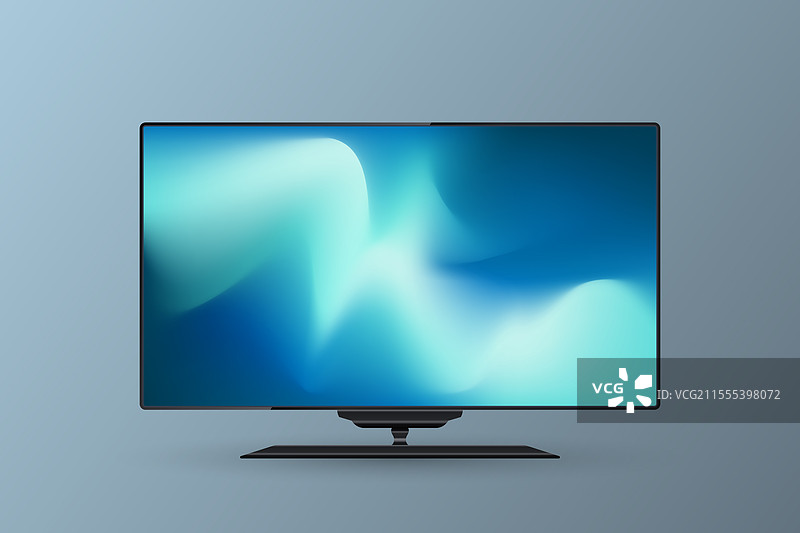 带渐变蓝色屏幕的LED电视屏幕模型图片素材