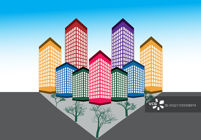 现代办公大楼套件图片素材