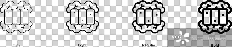 春卷图标，纤细、常规和粗体风格图片素材
