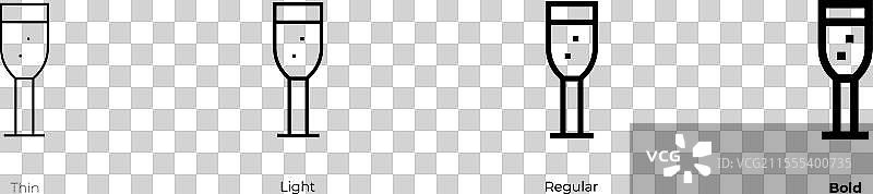 cava图标，细体、常规体和粗体风格图片素材