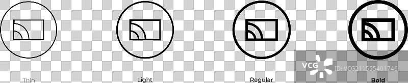 图标样式：细体、常规体和粗体图片素材