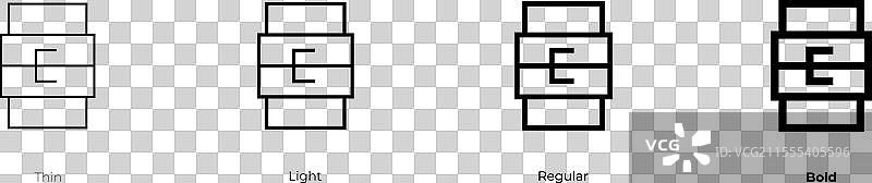 船长乐队图标，细体、常规体和粗体图片素材