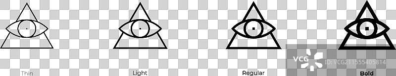 道教图标，细体、常规体和粗体风格图片素材