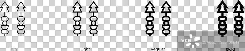 开胃小吃图标，细体、常规体和粗体风格图片素材