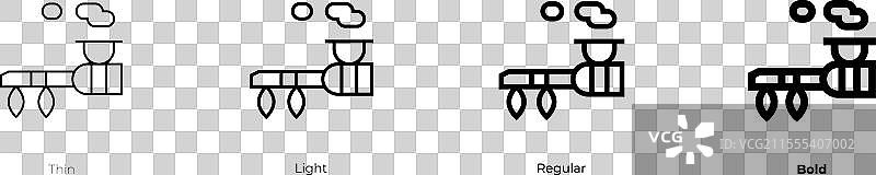 卡卢梅特图标，细体、常规体和粗体风格图片素材