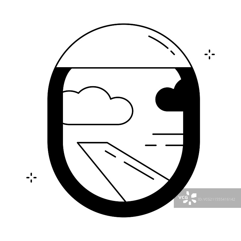 飞机窗户视图图标设计图片素材