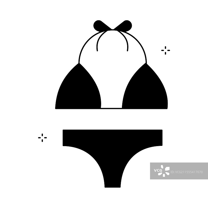 两件式比基尼泳装图标设计图片素材