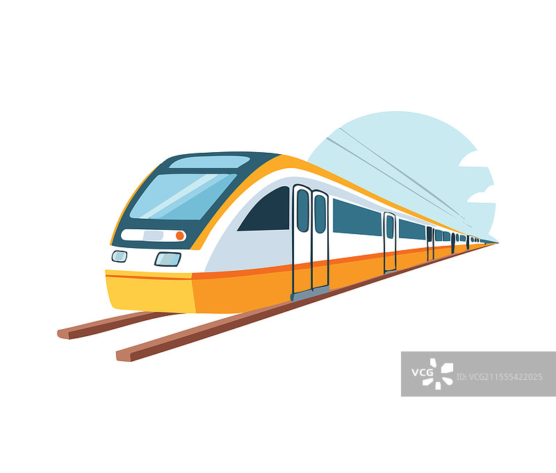 一列简单的人工智能驱动火车图片素材