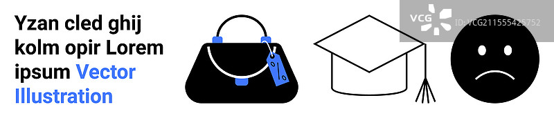 时尚手袋与象征毕业帽图片素材