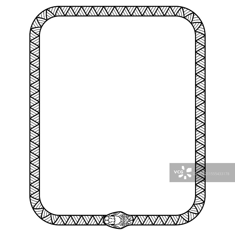 以凯尔特-斯堪的纳维亚风格绘制的框架，呈螺旋状图片素材
