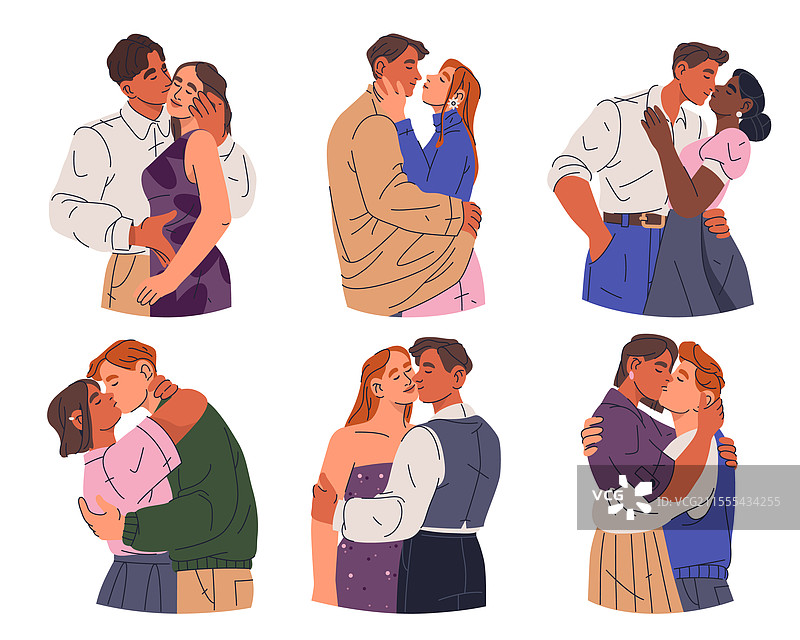 一对亲吻的情侣图片素材