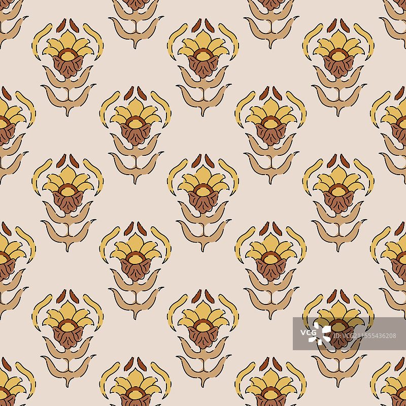 花卉伊卡特重复图案图片素材