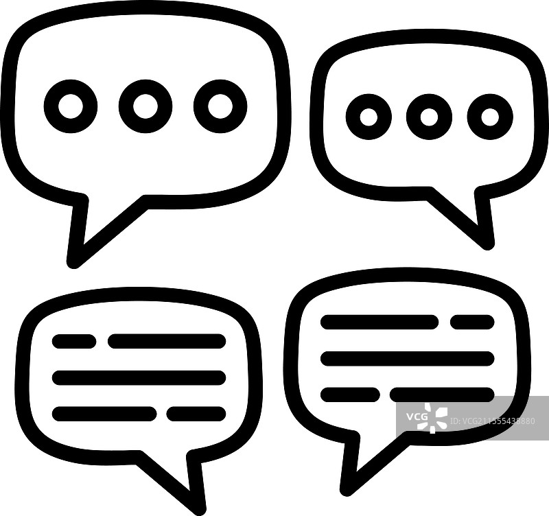 聊天框线条图标设计图片素材