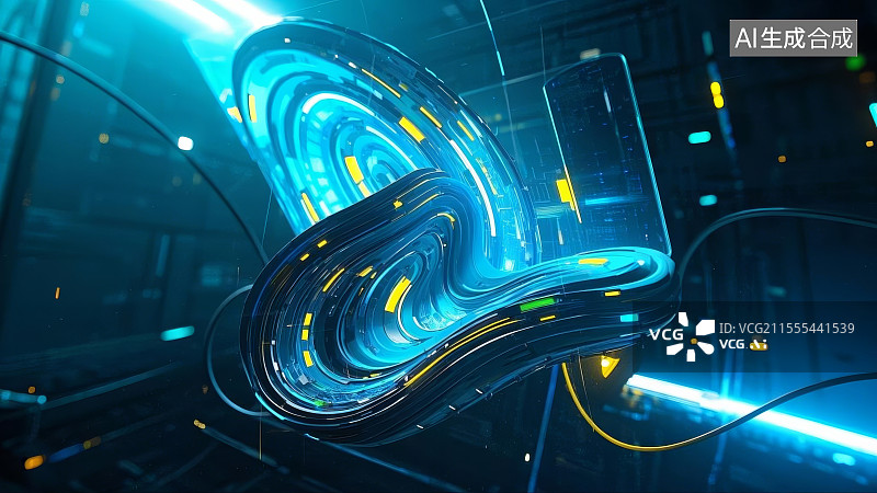 【AI数字艺术】可穿戴设备，VR设备，全息影像图片素材