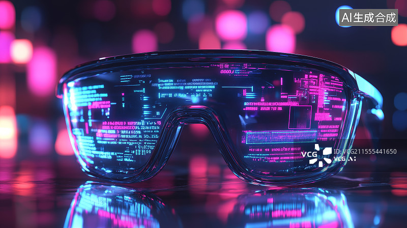 【AI数字艺术】可穿戴设备，VR设备，全息影像图片素材