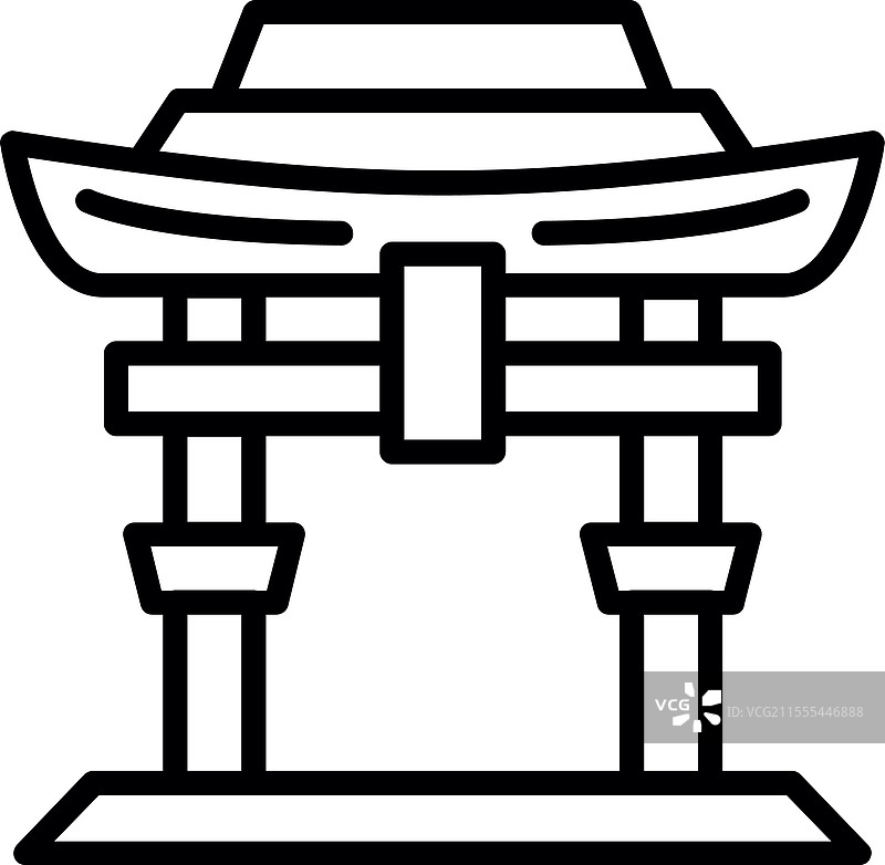 严岛神社线条图标设计图片素材