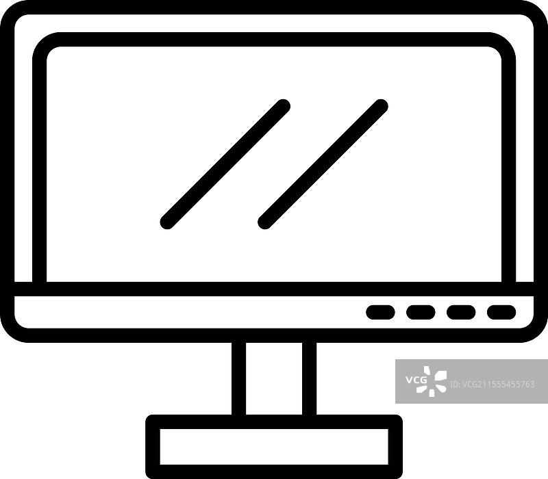 监视器屏幕线条图标设计图片素材
