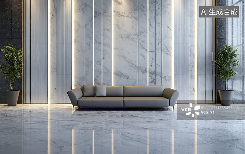 【AI数字艺术】豪华酒店办公楼大堂会客区接待处图片素材
