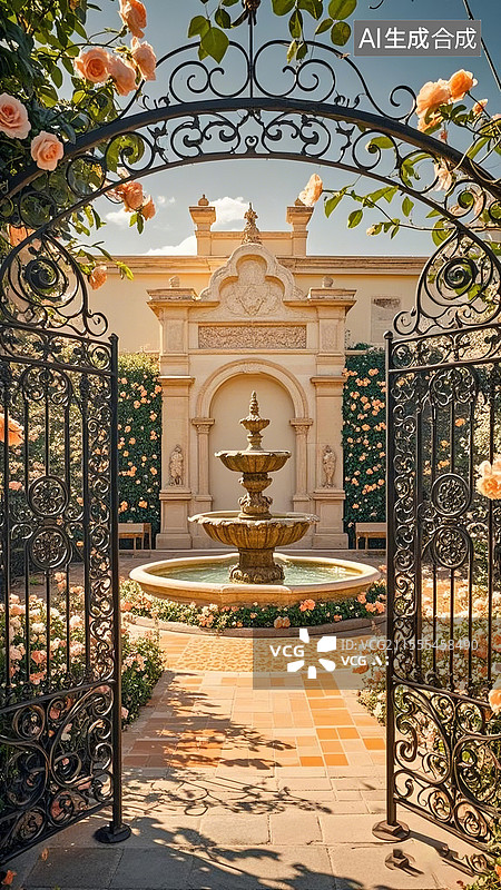 【AI数字艺术】英式古典私家花园图片素材