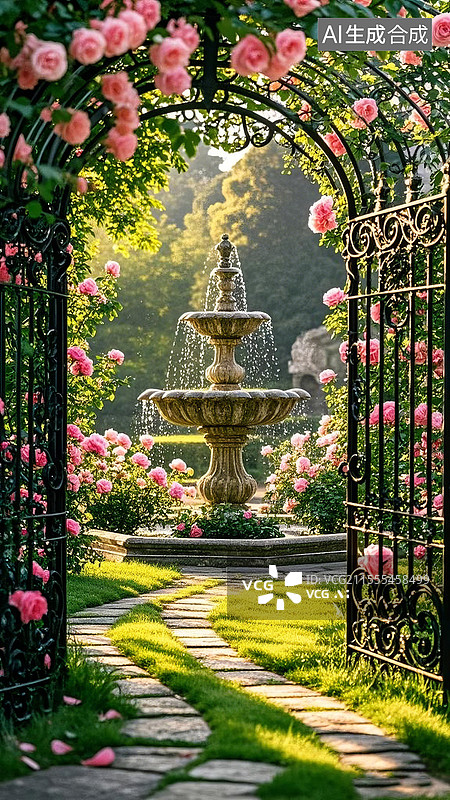 【AI数字艺术】英式古典私家花园图片素材